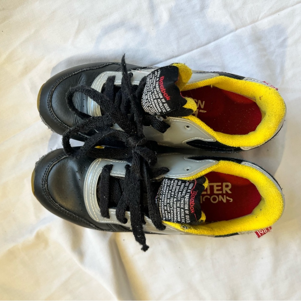 Reebok Kids Black and Yellow Sneakers